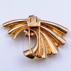 Vintage Trifari Bow Dress Clip Brooch Sterling 1940's