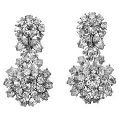 Vintage Trifari Diamante Dangling Earrings, circa 1950s