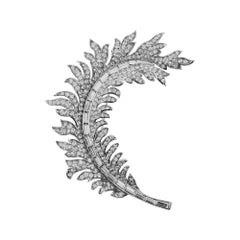 Vintage Trifari Diamante Leaf Brooch Circa 1940s