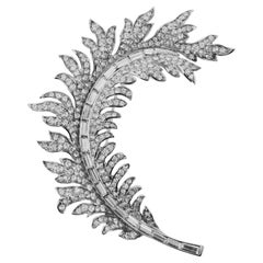 Trifari Diamant-Blatt-Brosche, ca. 1940er Jahre