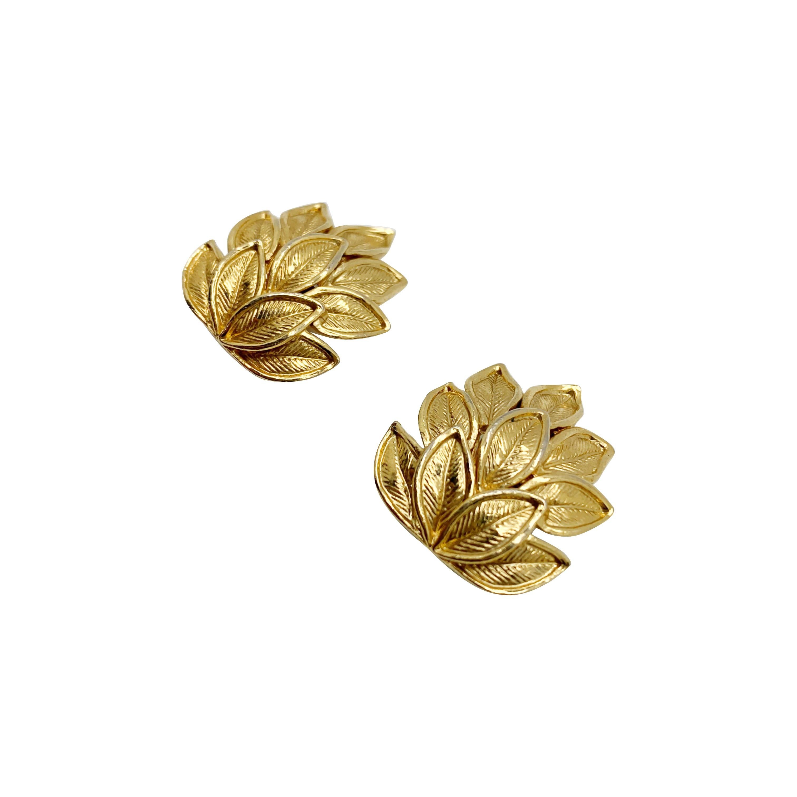 vintage leaf earrings