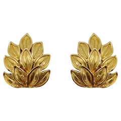 Retro Trifari Leaf Earrings 1960s