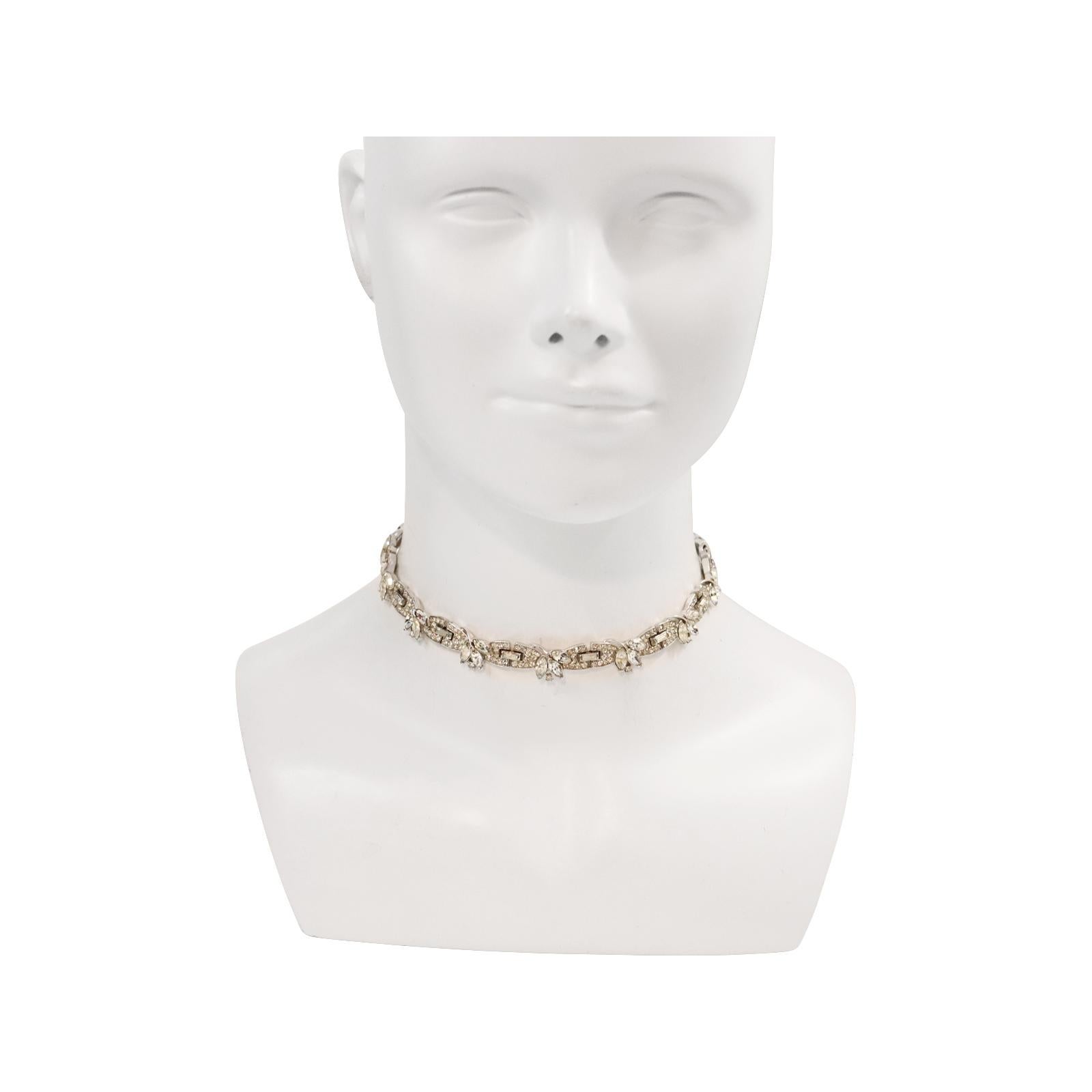 Vintage Trifari Pave and Pear Choker Circa 1960s In Good Condition In New York, NY