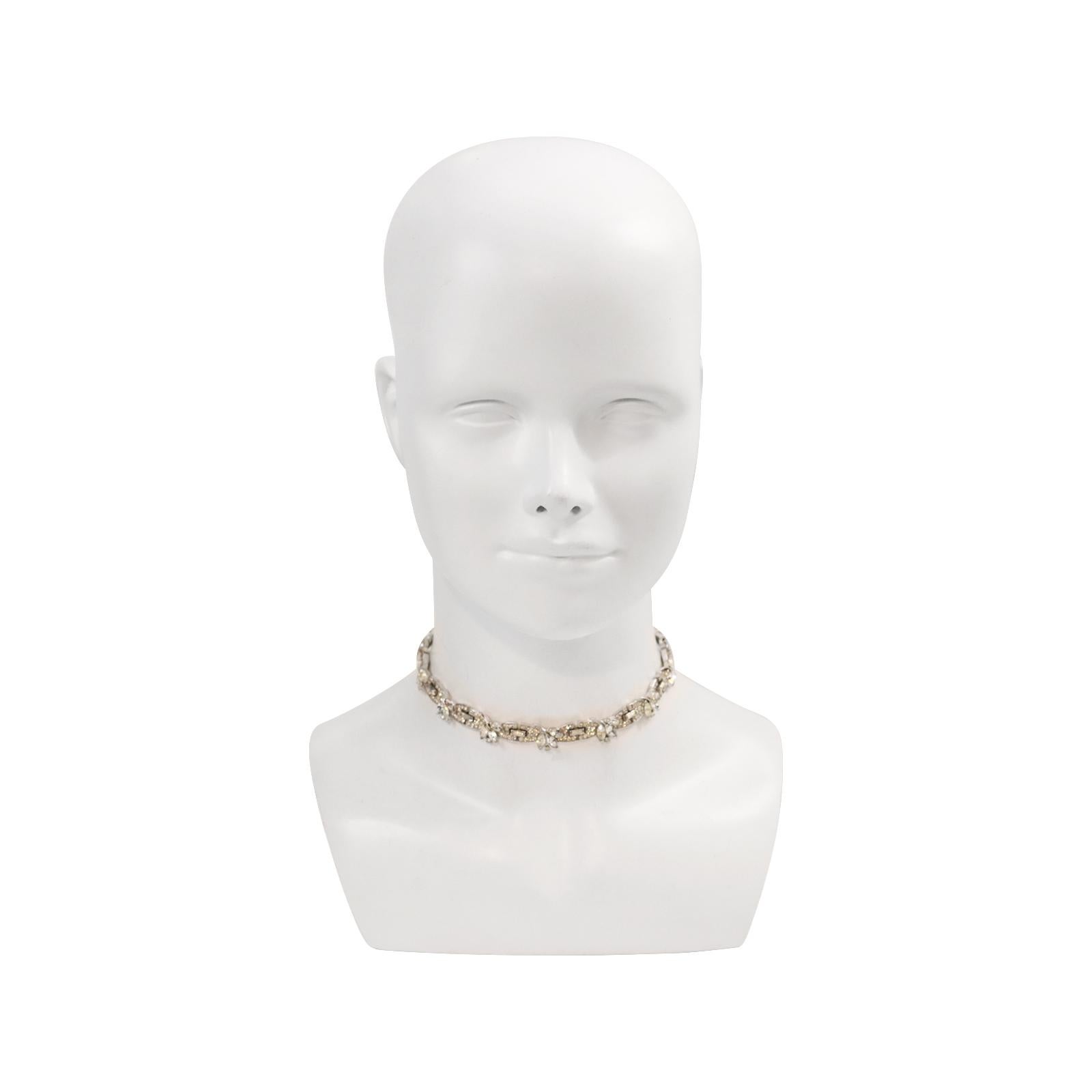 Vintage Trifari Pave and Pear Choker Circa 1960s 2