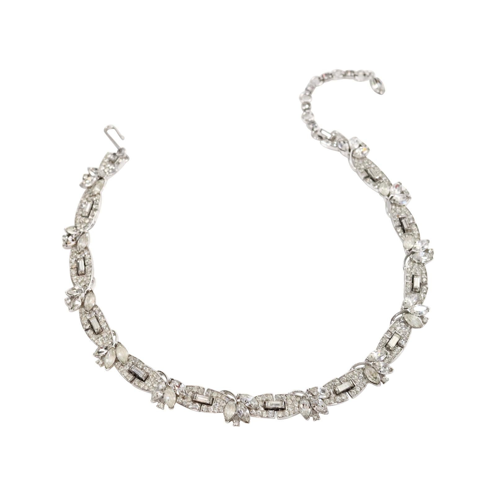 Vintage Trifari Pave and Pear Choker Circa 1960s 3