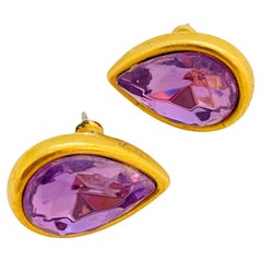 Vintage TRIFARI purple crystal earrings