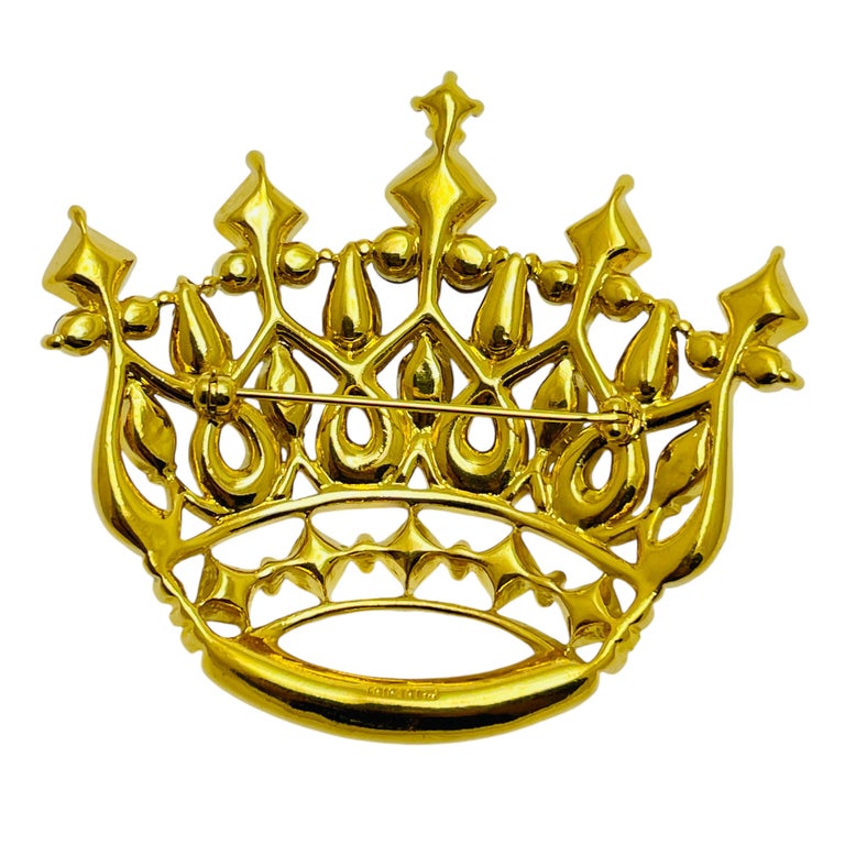 Broche Vintage Trifari Crown - Bijou Fantaisie Couronne, Occasion