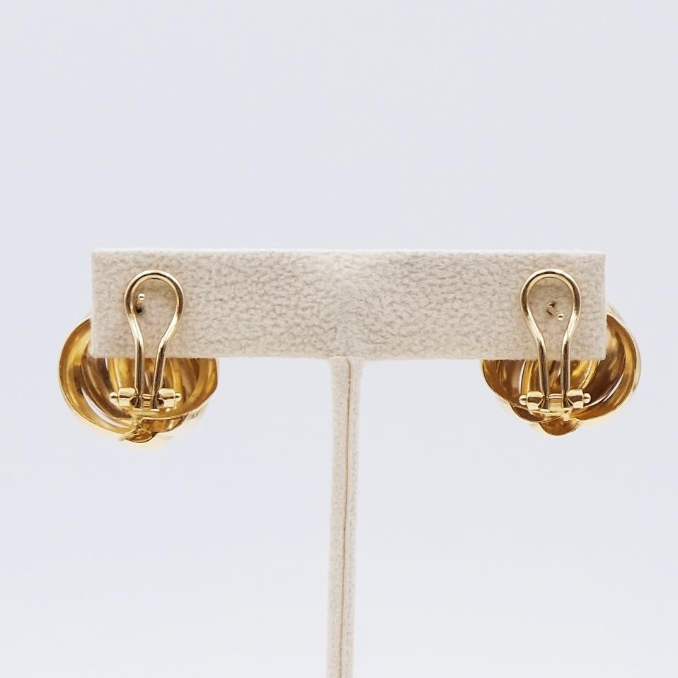 Women's or Men's Vintage Trinity Pierced Earrings 14K Gold