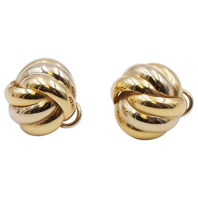 Vintage Trinity Pierced Earrings 14K Gold