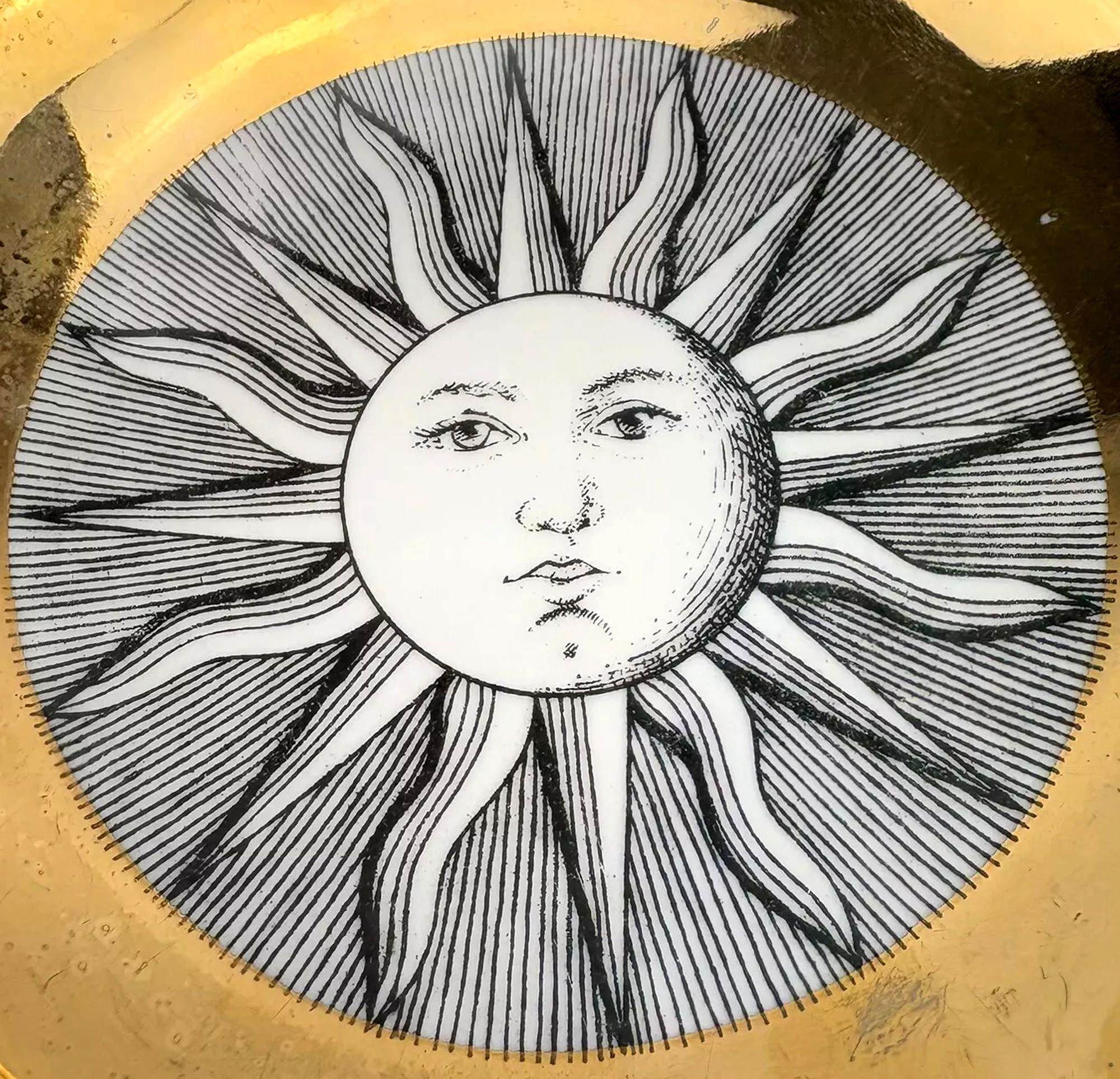 italien Plat à bijoux vintage de Piero Fornasetti. Éclat de soleil 