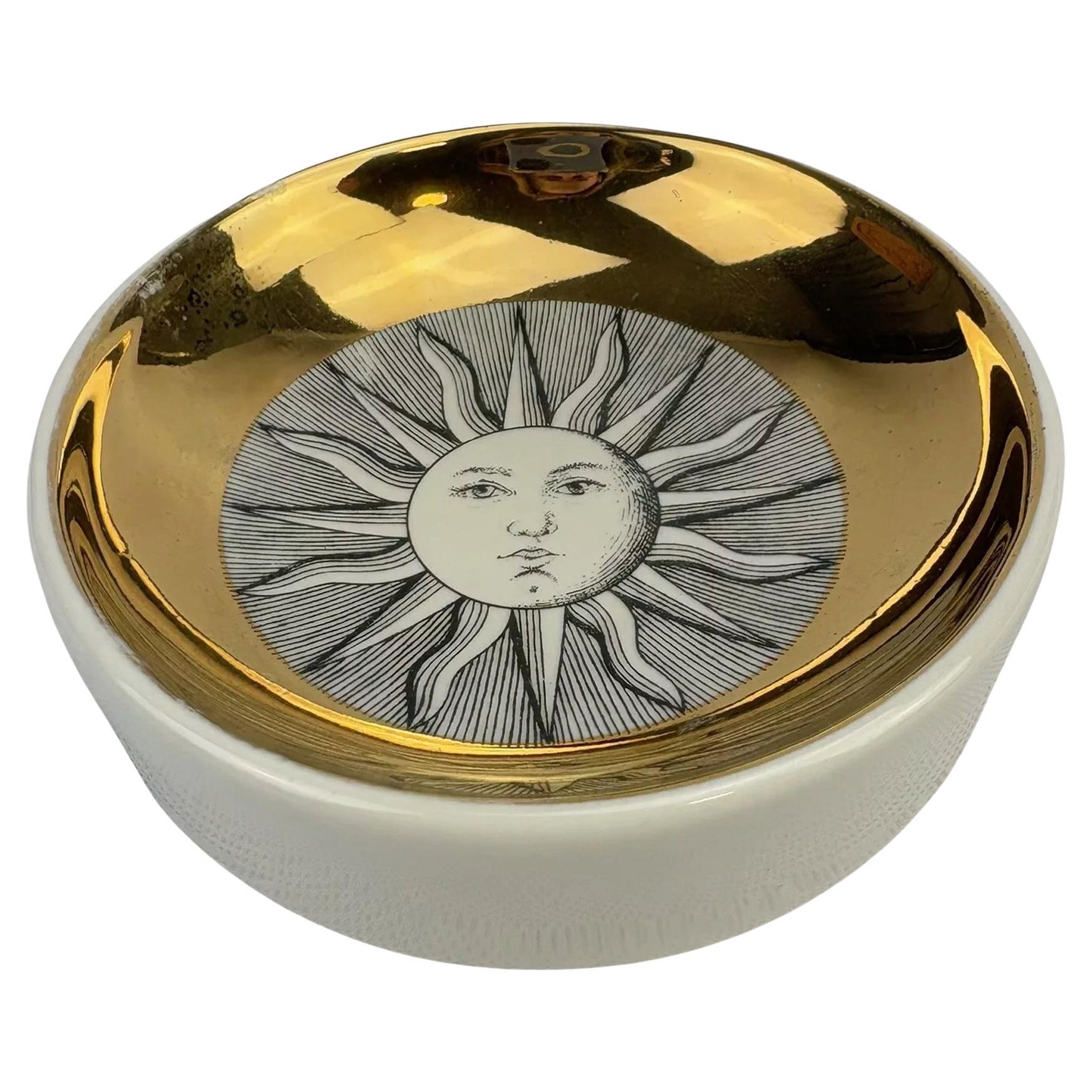 Piatto portagioie vintage di Piero Fornasetti. Sun Burst "Solo Pattern