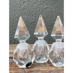 Vintage Trio of Faceted Crystal Perfume Bottles