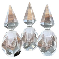 Vintage Trio of Faceted Crystal Perfume Bottles