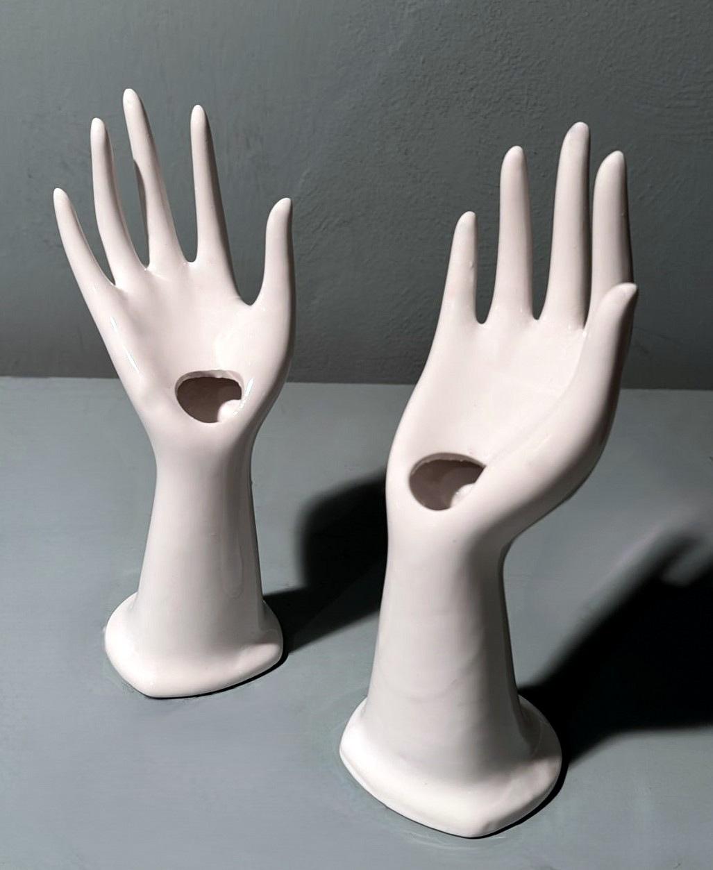 Vintage Trio Of Porcelain Flower/Ring Hands For Sale 1