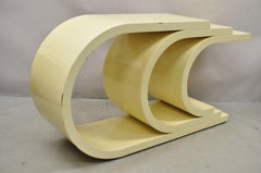 Vintage Triple C Bone Lacquer Sculptural Modern Console Hall Table
