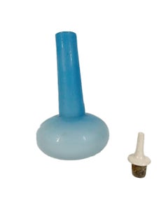 Vintage Triple Cased Glass Bitters Bottle, Clear Over Blue Over White