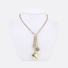 Vintage Triple Love Heart Charm Necklace