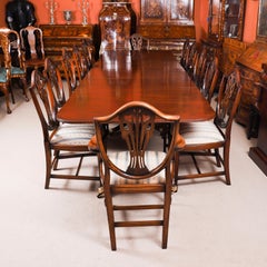 Vintage Triple Pillar Dining Table by William Tillman Harrods 19th Century