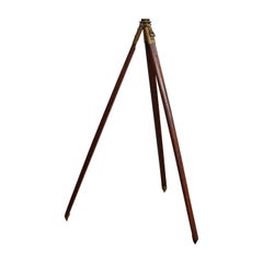 Vintage Tripod, English, Mahogany, Bronze, Helio, Telescope, Stand, circa 1941