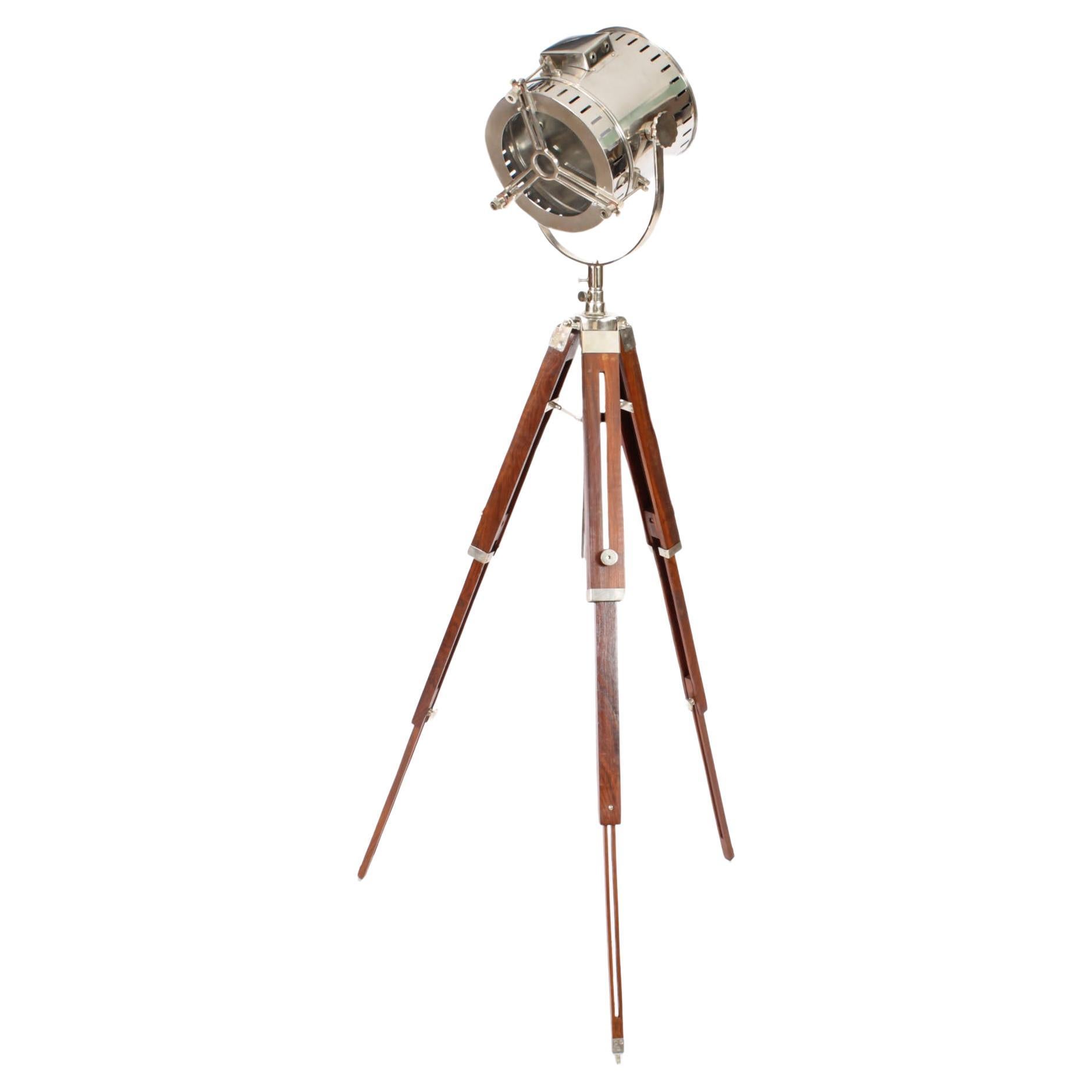 Vintage Tripod Searchlight Standing Floor Lamp Late 20th Century  For Sale