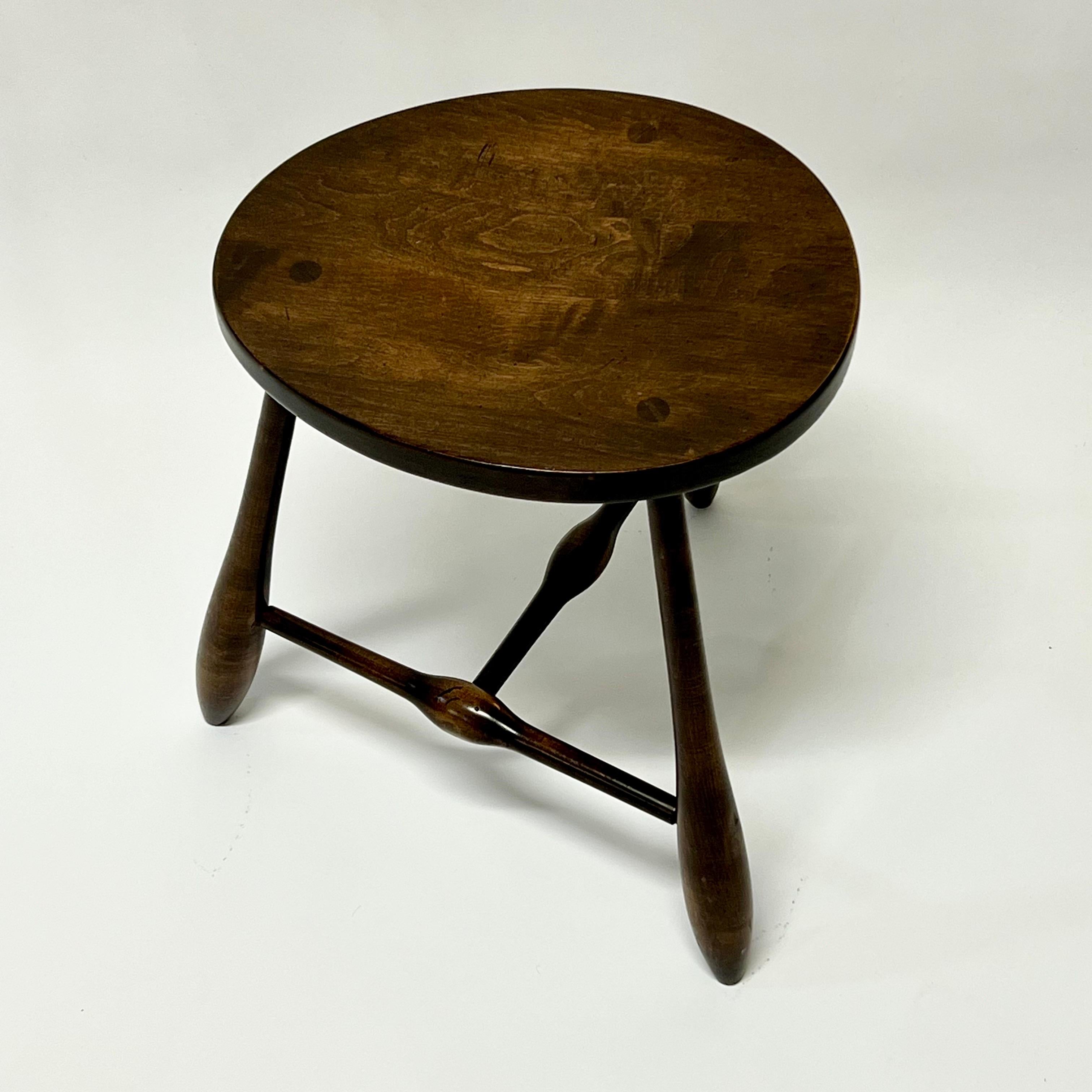Vintage Tripod Stool by Hale of Vermont c1960s In Good Condition For Sale In Oakland, CA