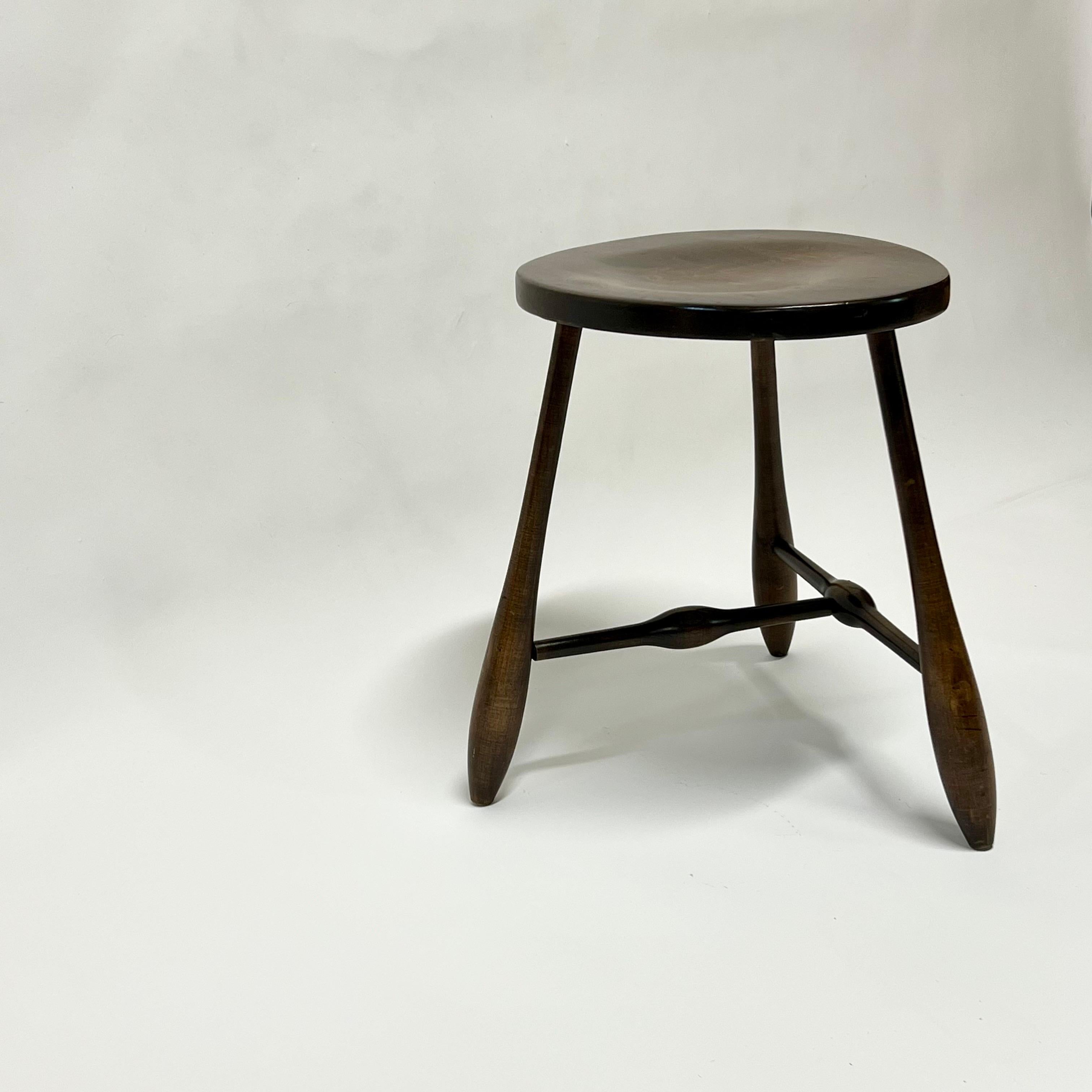 Mid-20th Century Vintage Tripod Stool by Hale of Vermont c1960s For Sale