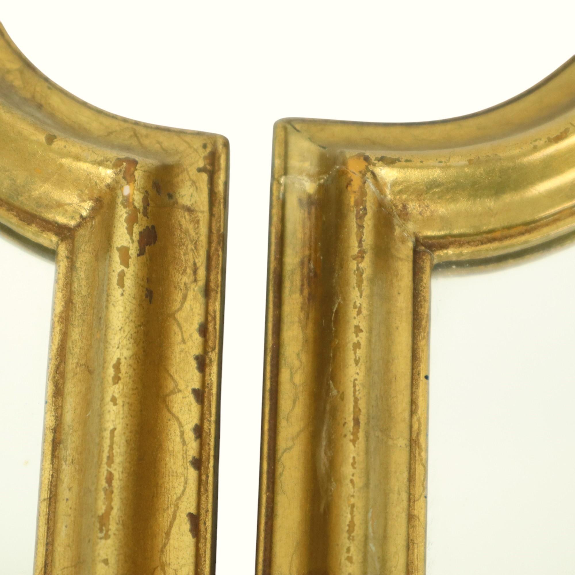 Triptyque miroir doré Hollywood Regency 86 cm en vente 3