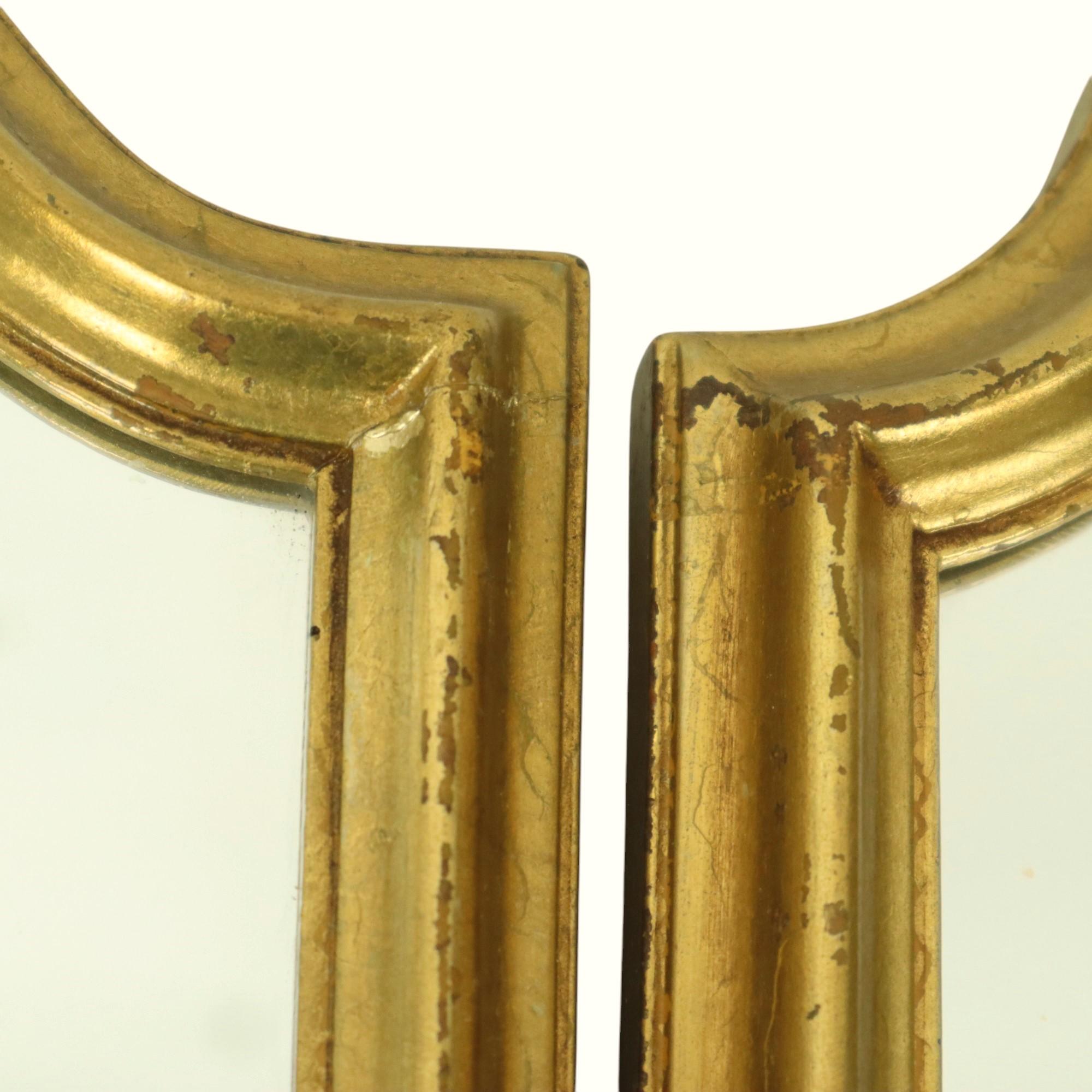 Triptyque miroir doré Hollywood Regency 86 cm en vente 4