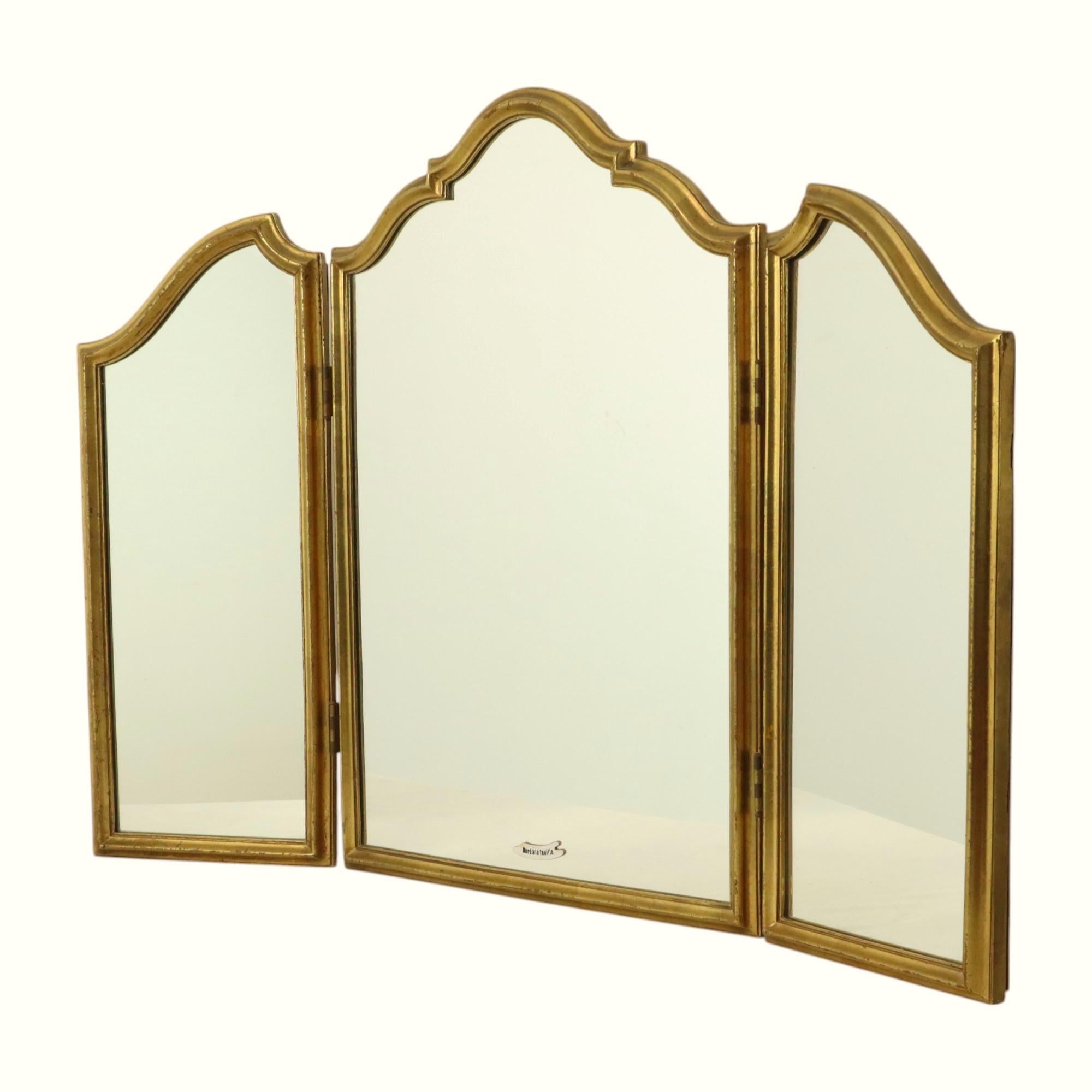 Triptyque miroir doré Hollywood Regency 86 cm en vente 5
