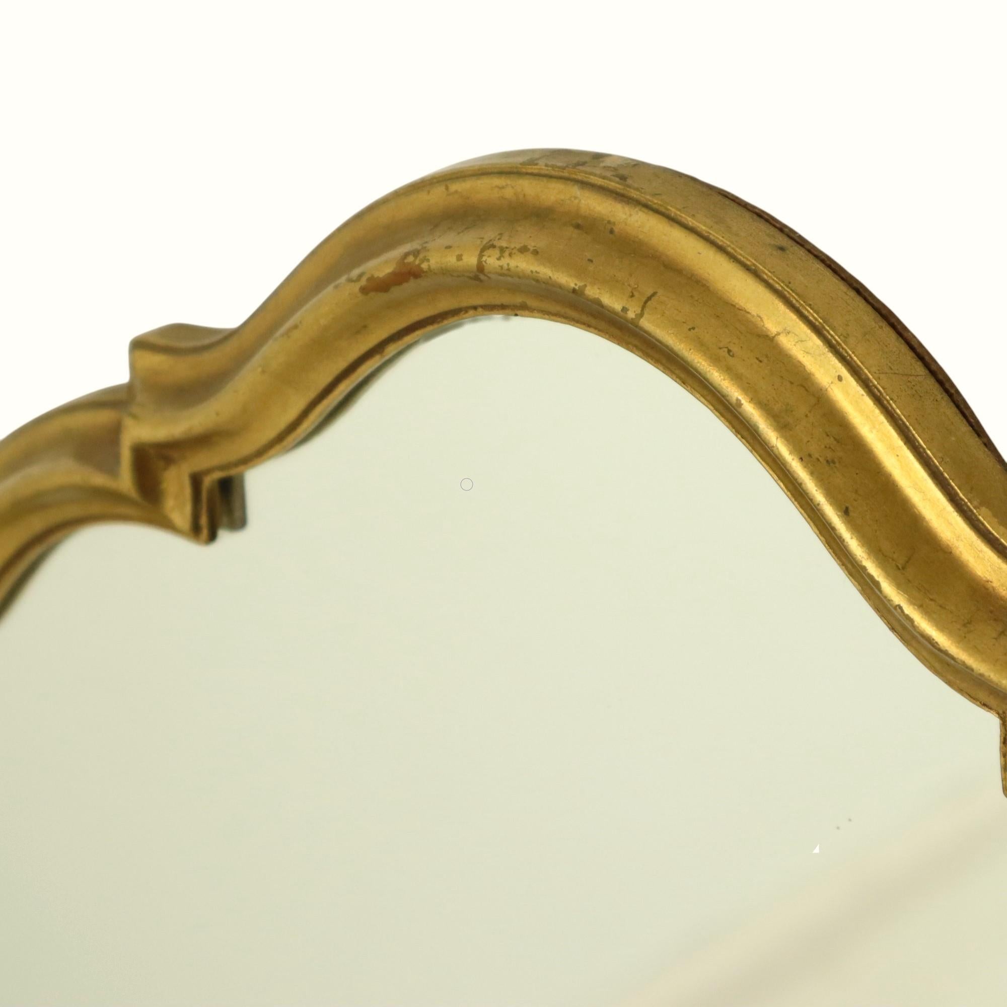 Triptyque miroir doré Hollywood Regency 86 cm en vente 7