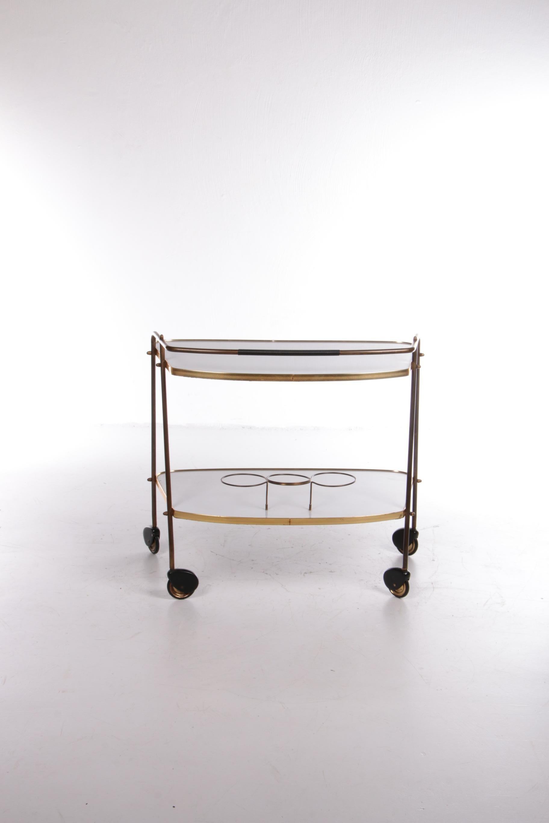 Brass Vintage Trolley Tea Cart or Beautiful Bar Cart, 1960s