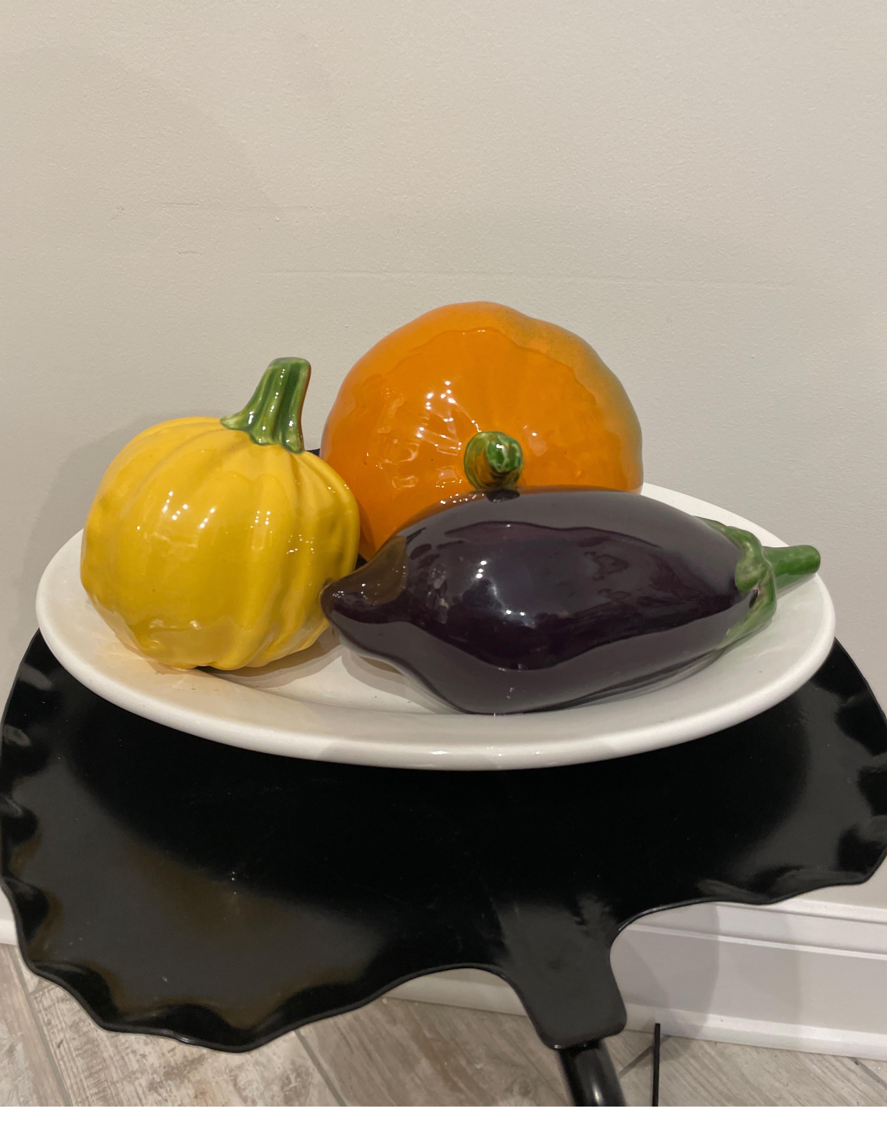 20ième siècle Plat ovale vintage en trompe-l'œil en vente