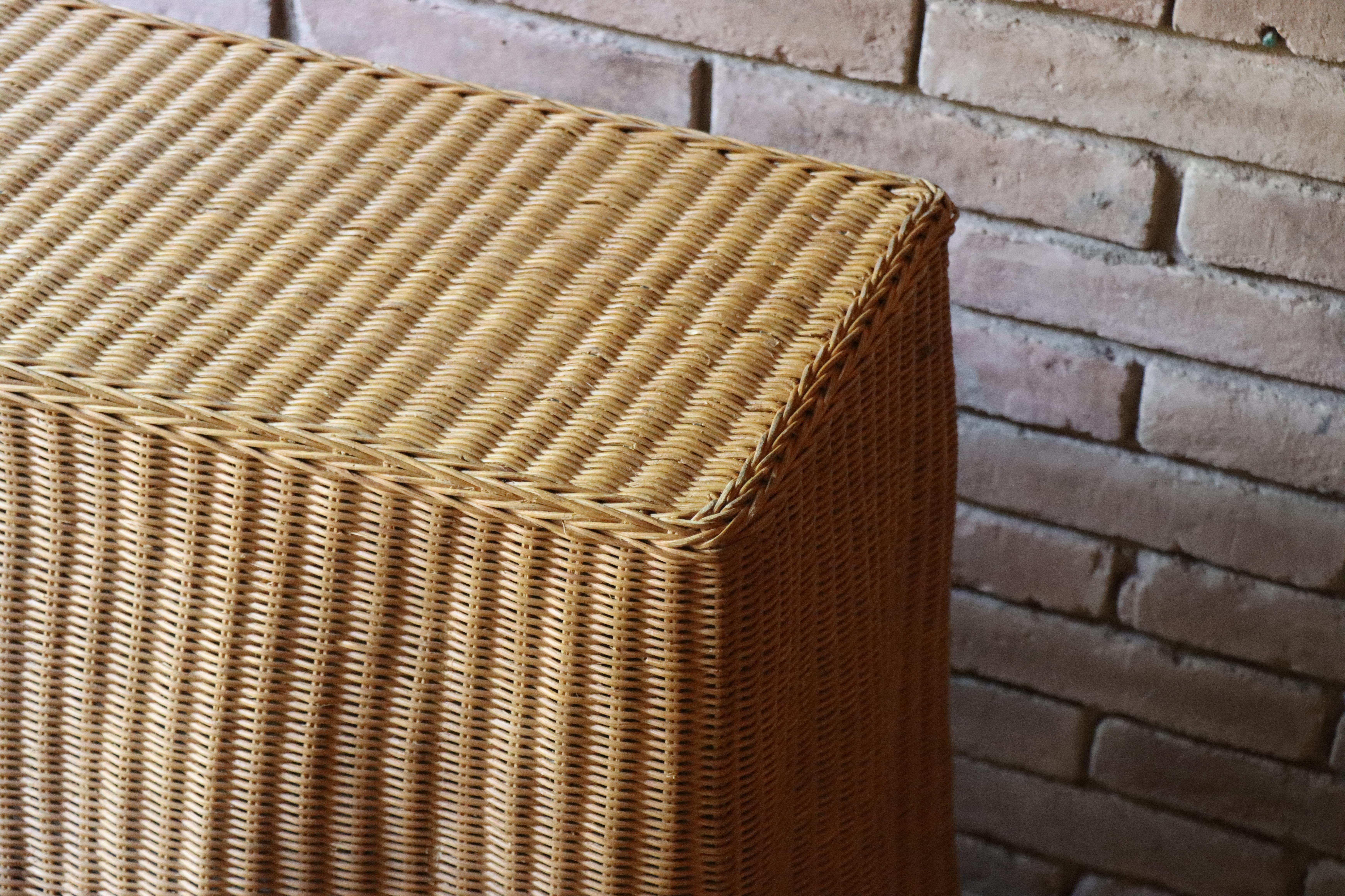 Vintage Trompe L'oeil 'Draped' Wicker Ghost Console Table 3