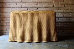 Vintage Trompe L'oeil 'Draped' Wicker Ghost Console Table