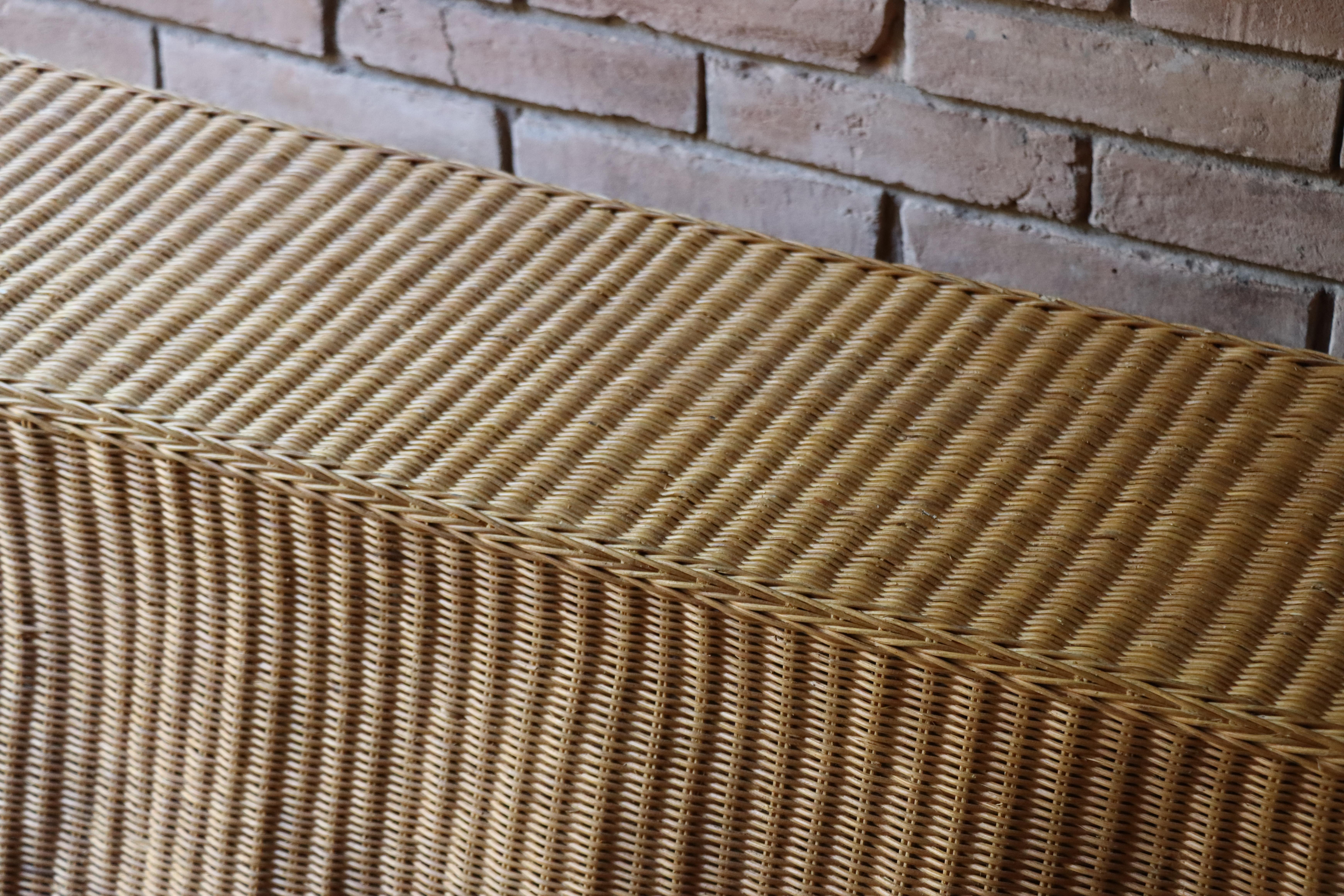 Vintage Trompe L'oeil 'Draped' Wicker Ghost Console Table 2