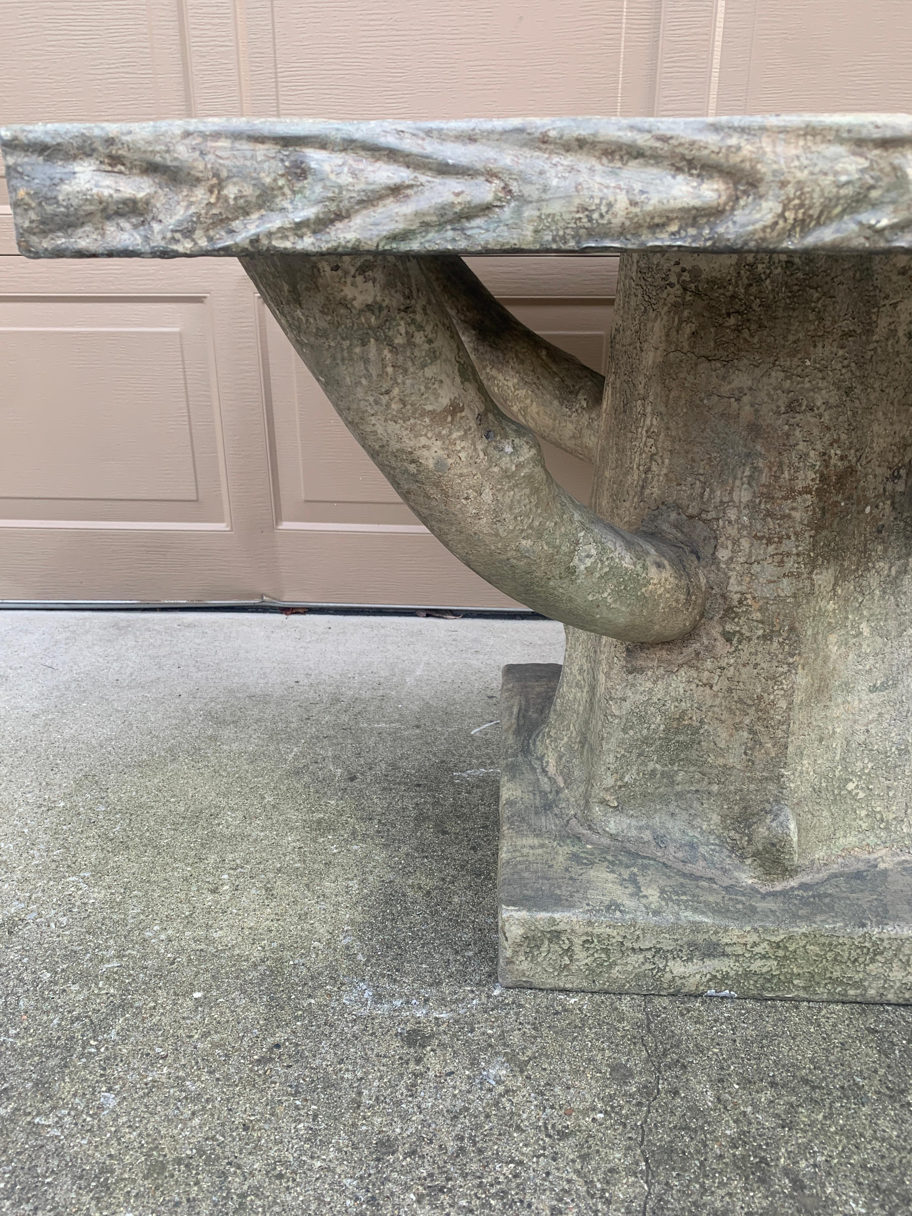 Vintage Trompe l'Oeil Faux Bois Tree Form Outdoor Dining Table 4