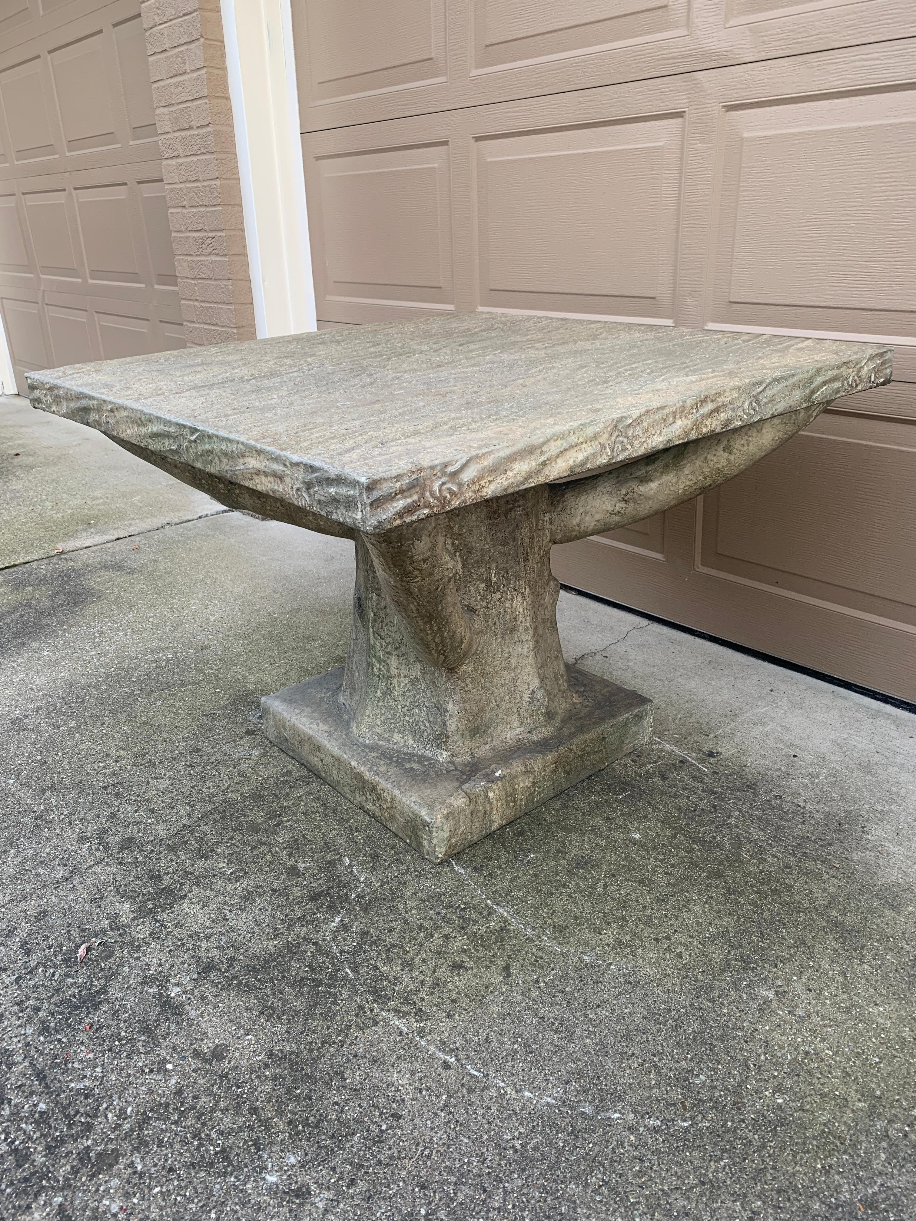 Vintage Trompe l'Oeil Faux Bois Tree Form Outdoor Dining Table 10