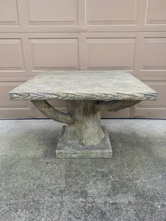 Vintage Trompe l'Oeil Faux Bois Tree Form Outdoor Dining Table