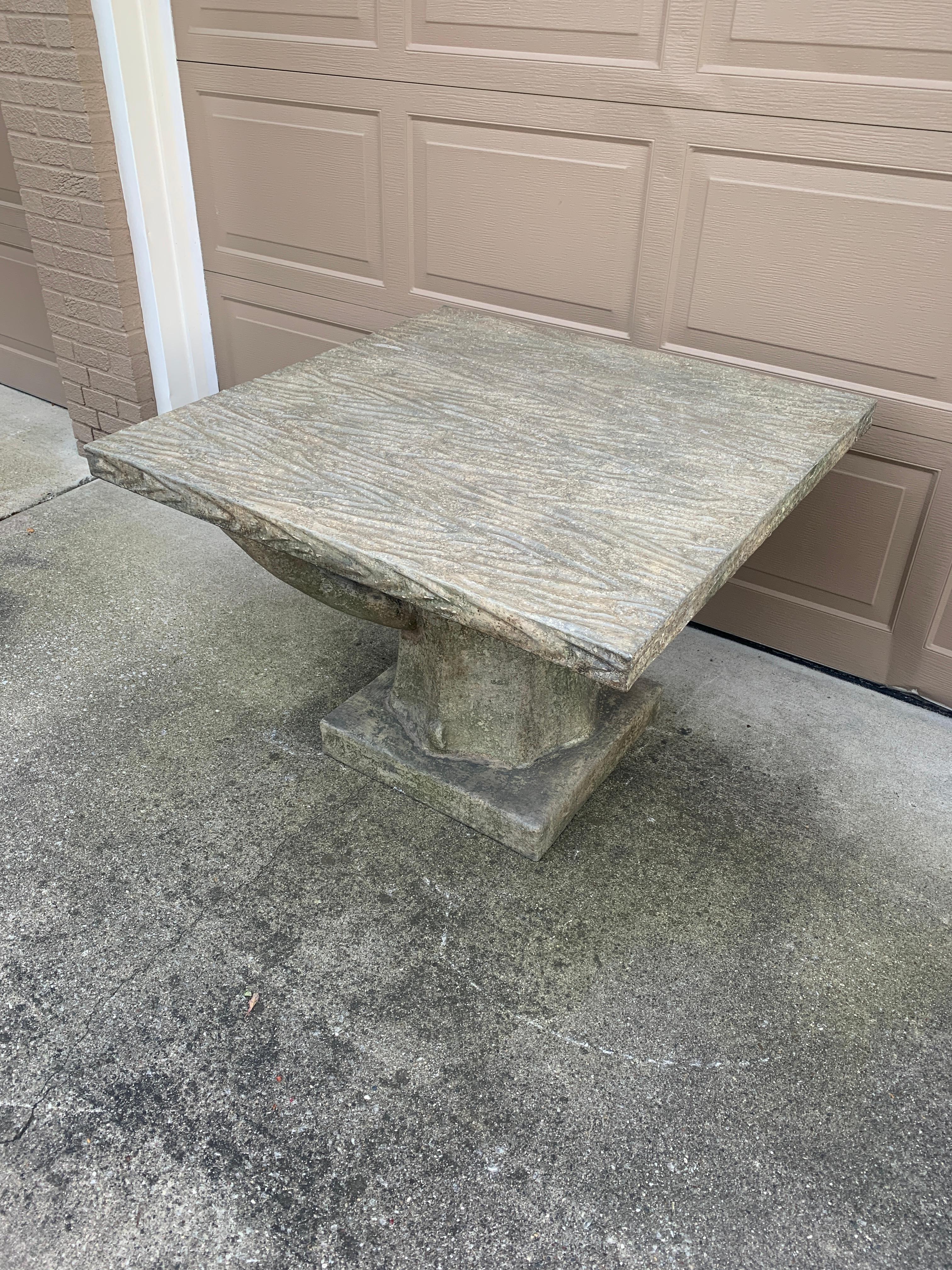 American Vintage Trompe l'Oeil Faux Bois Tree Form Outdoor Dining Table