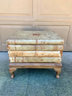 Vintage Trompe l'Oeil Faux Stack of Books Side Table