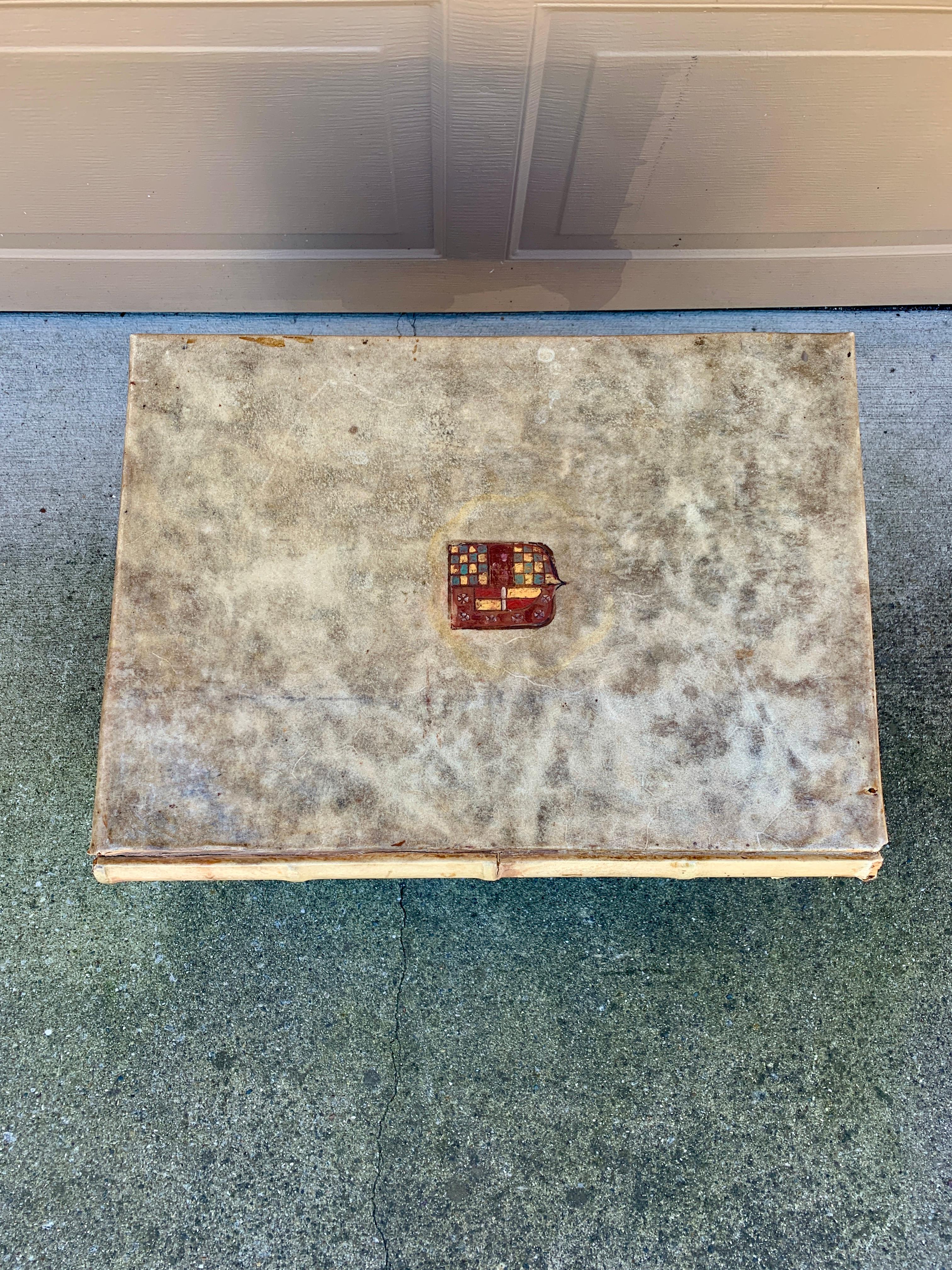Vintage Trompe l'Oeil Faux Stack of Books Side Table For Sale 1
