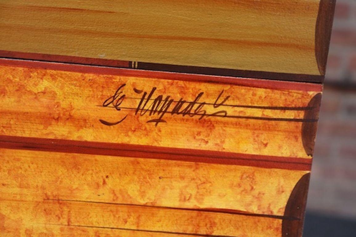 Cassapanca per libri impilati in finto trompe l'oeil d'epoca / Scatola decorativa di Don Andres in vendita 4