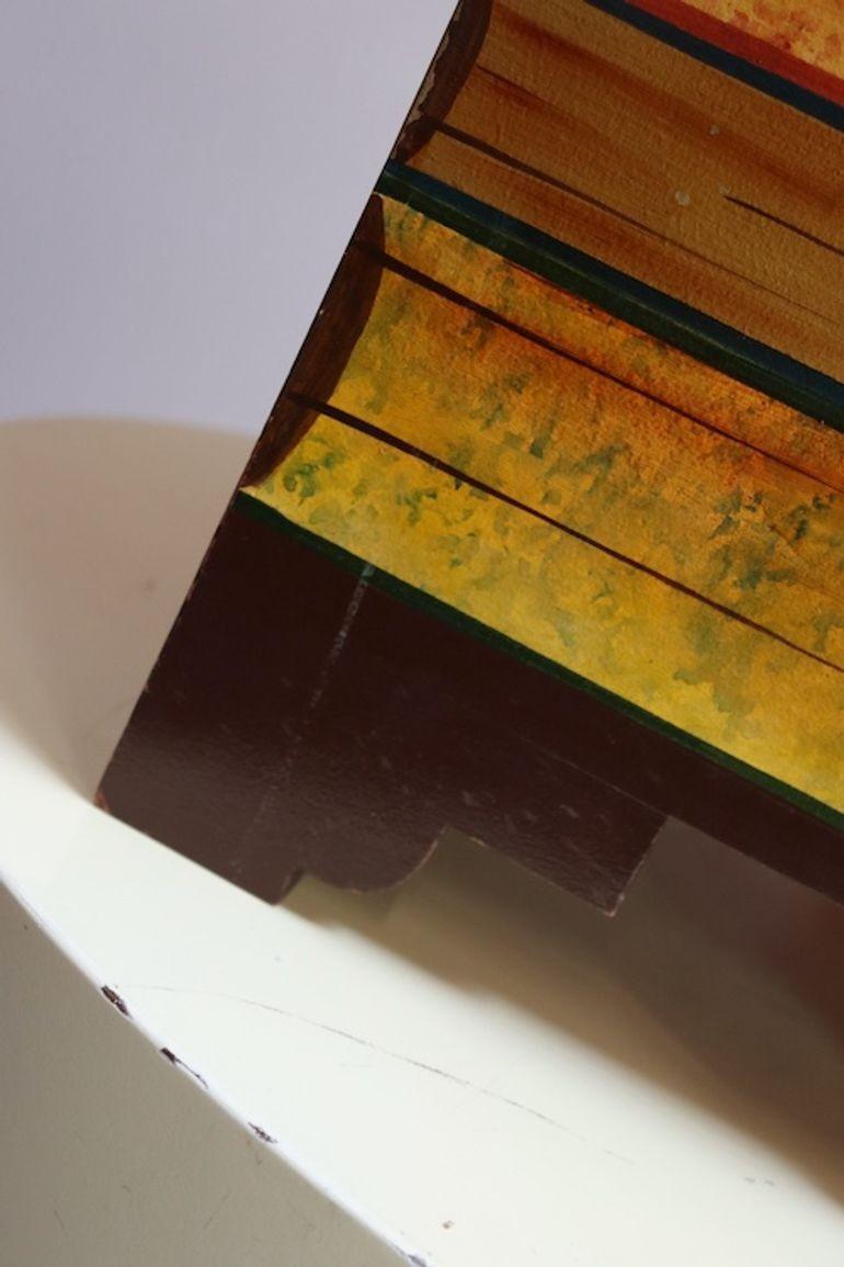Cassapanca per libri impilati in finto trompe l'oeil d'epoca / Scatola decorativa di Don Andres in vendita 5