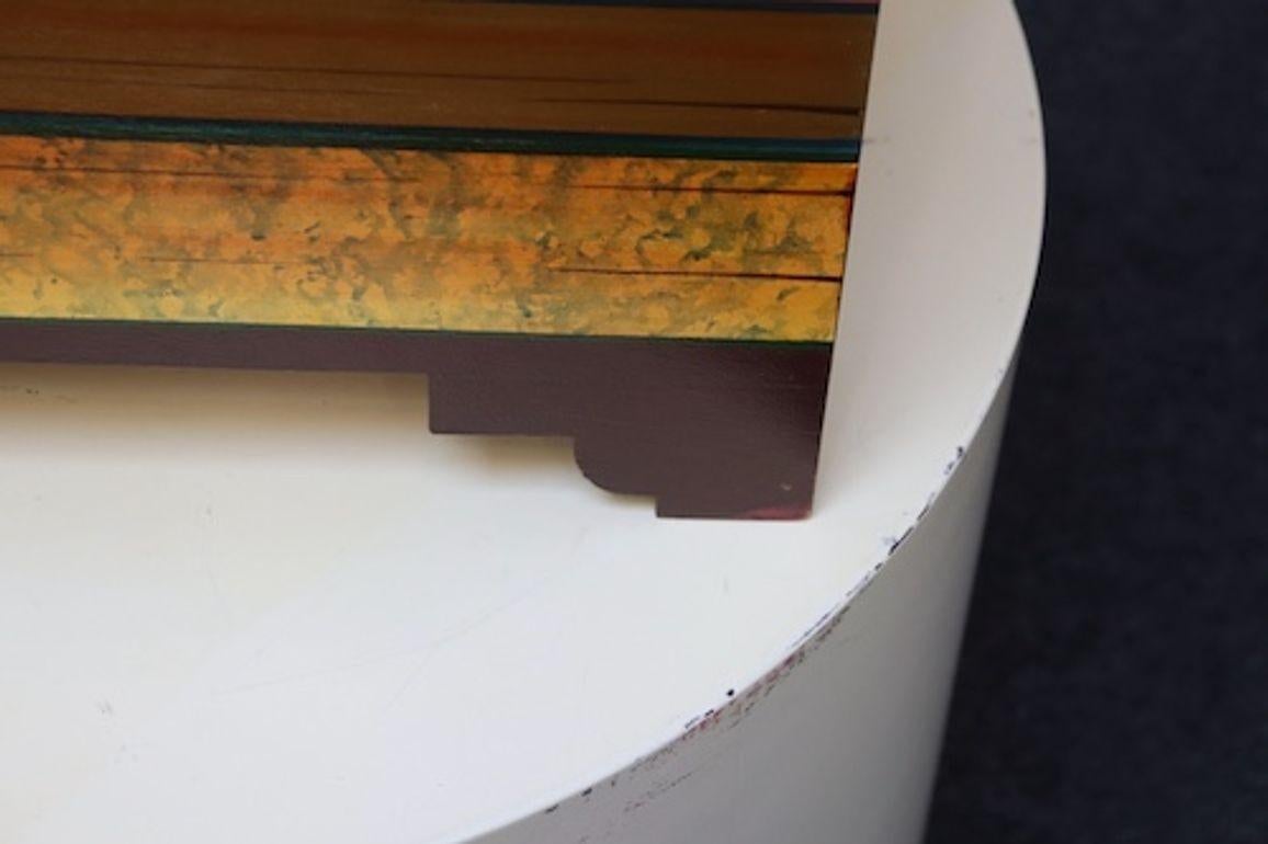 Cassapanca per libri impilati in finto trompe l'oeil d'epoca / Scatola decorativa di Don Andres in vendita 7