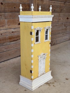 Vintage Trompe L’Oeil Folk Art “Charleston House” Cabinet by David Thompson