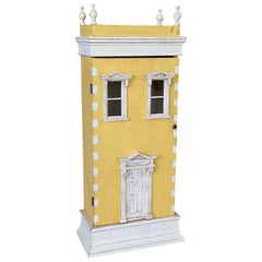 Vintage Trompe L’Oeil Folk Art “Charleston House” Cabinet by David Thompson