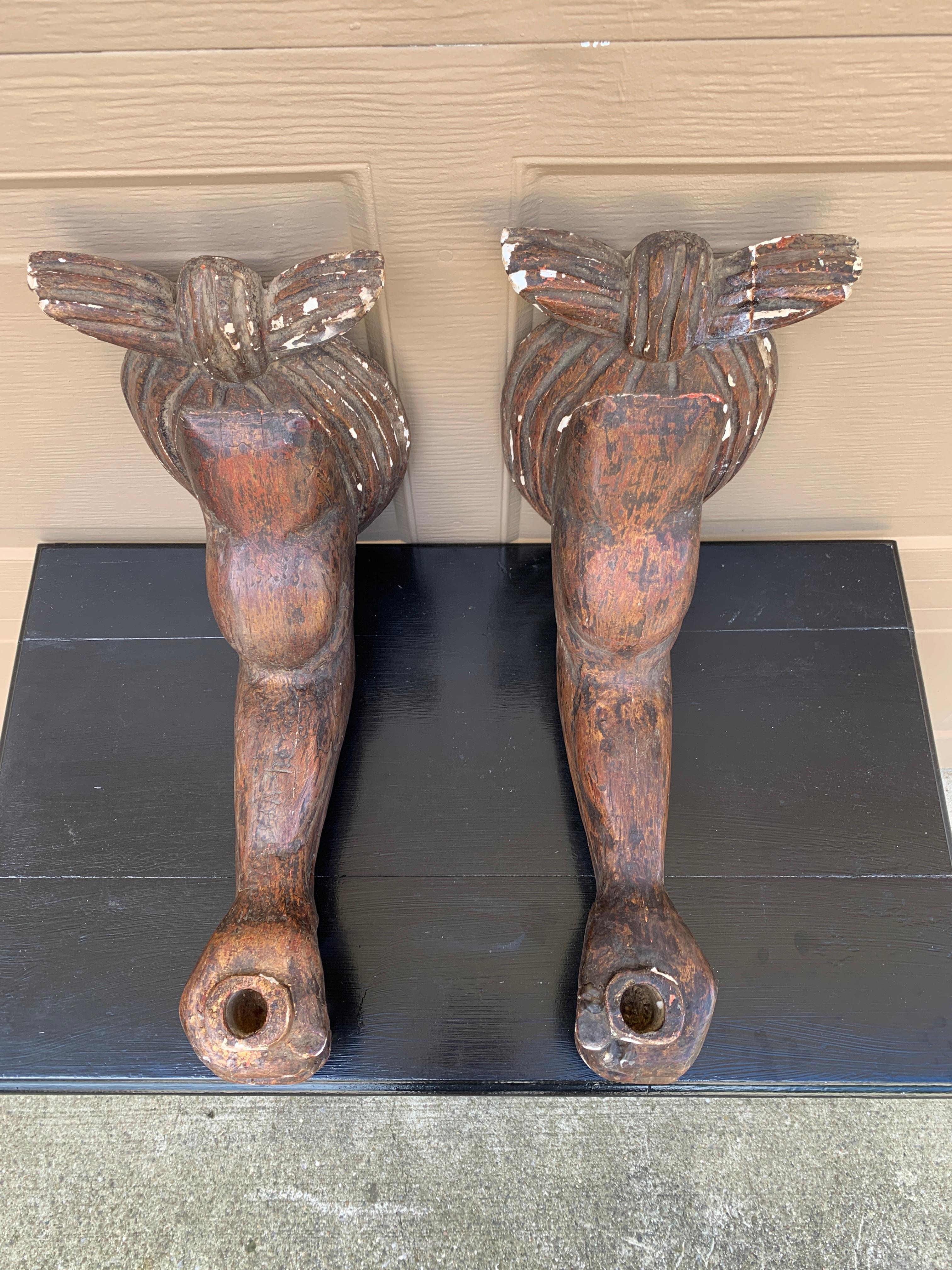 Vintage Trompe L'Oeil Plaster Arm Candle Sconces, Pair For Sale 4