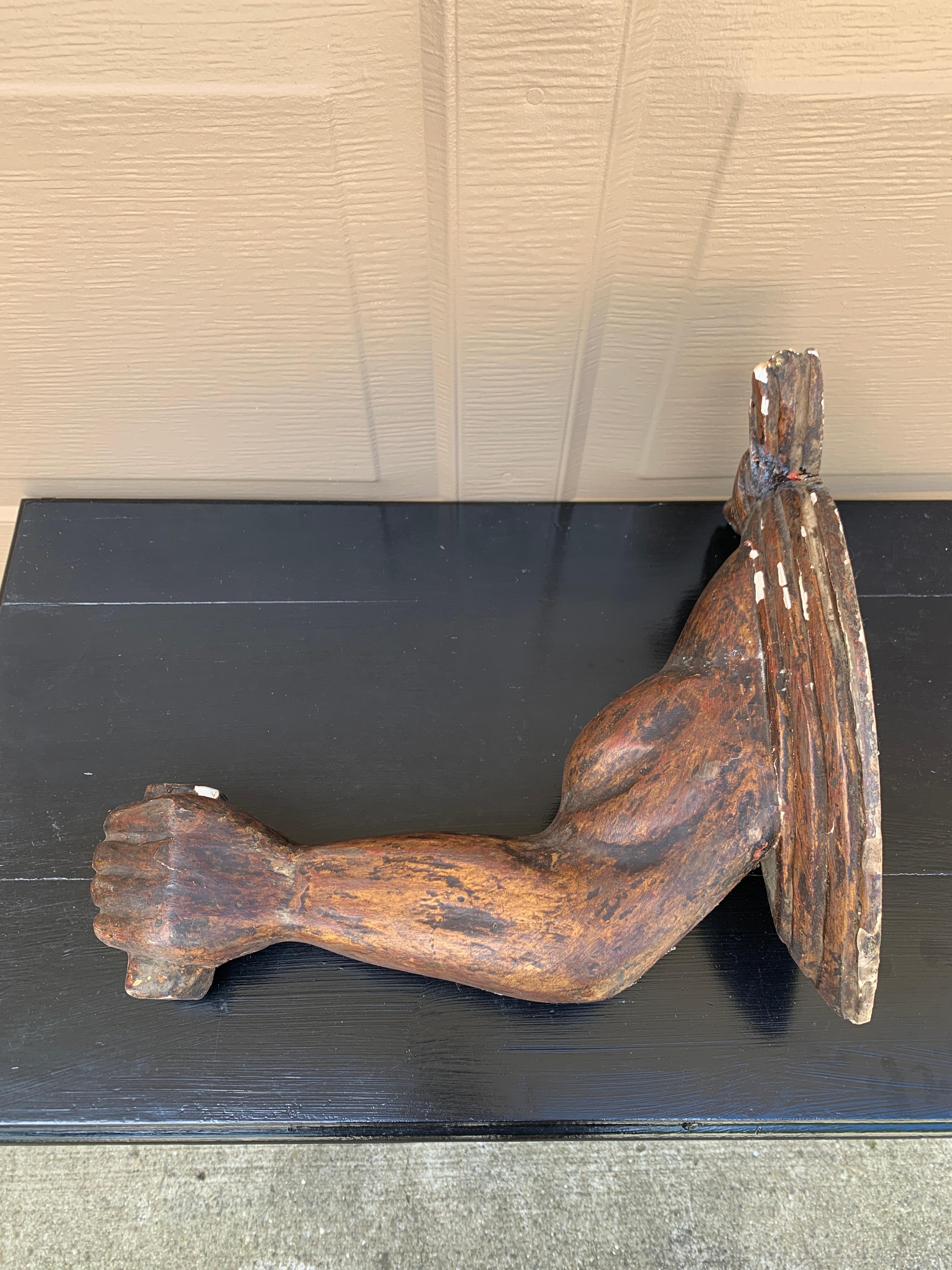 Vintage Trompe L'Oeil Plaster Arm Candle Sconces, Pair For Sale 6