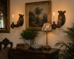 Pair of Vintage Trompe l'Oeil Plaster Arm Candle Sconces