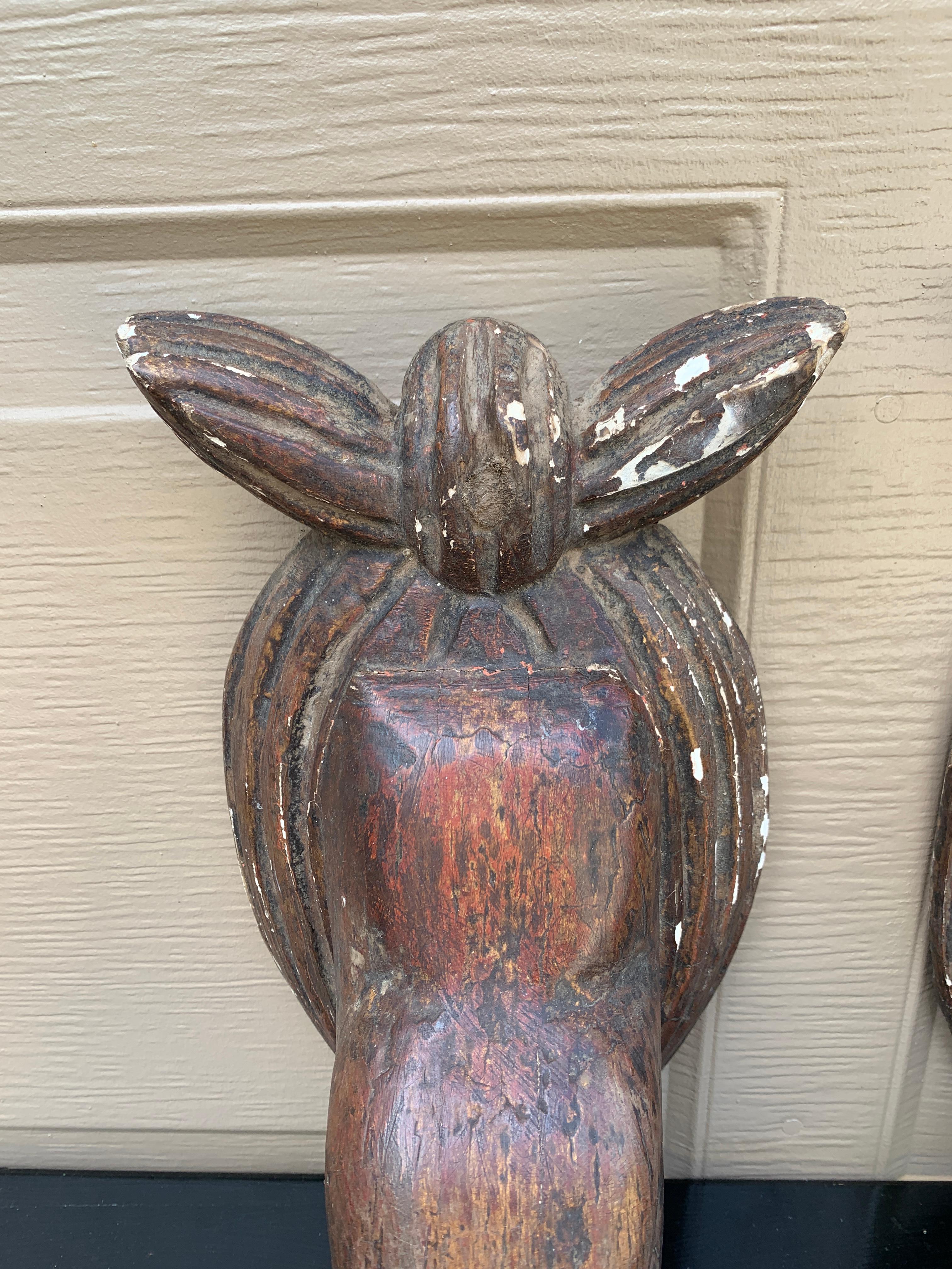 Vintage Trompe L'Oeil Plaster Arm Candle Sconces, Pair In Good Condition For Sale In Elkhart, IN